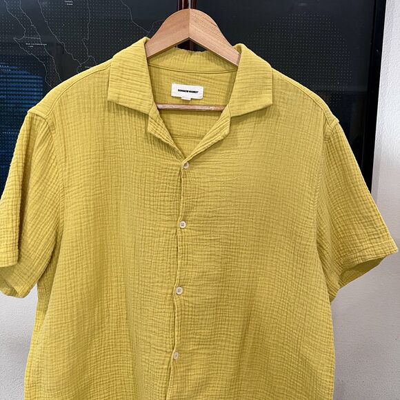 Common Market - SS Camp Collar Cotton Gauze Shirt Large - Yellow - Picture 4 of 7
